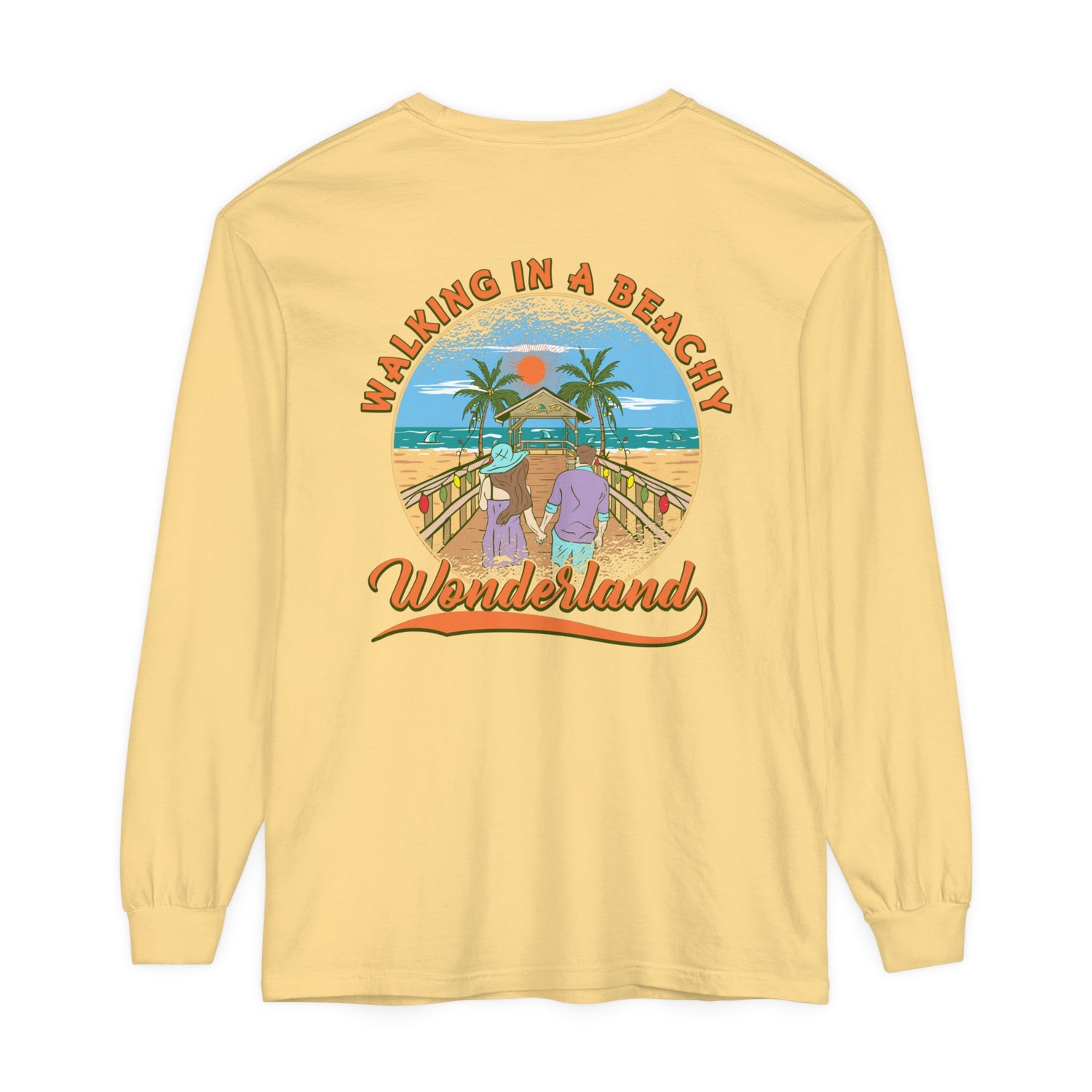 Walking in a Beachy Wonderland Unisex Long Sleeve Beach Tee