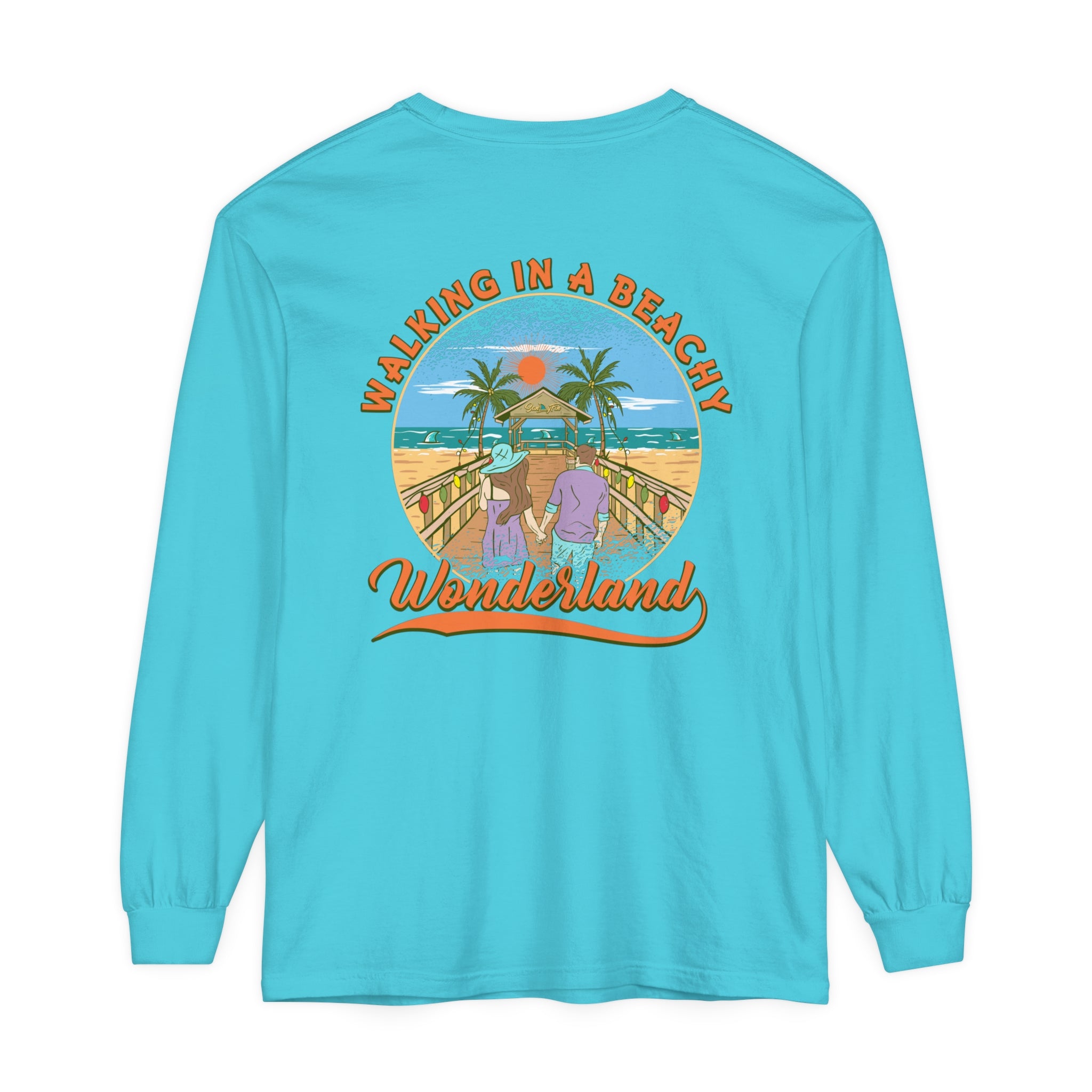 Walking in a Beachy Wonderland Unisex Long Sleeve Beach Tee