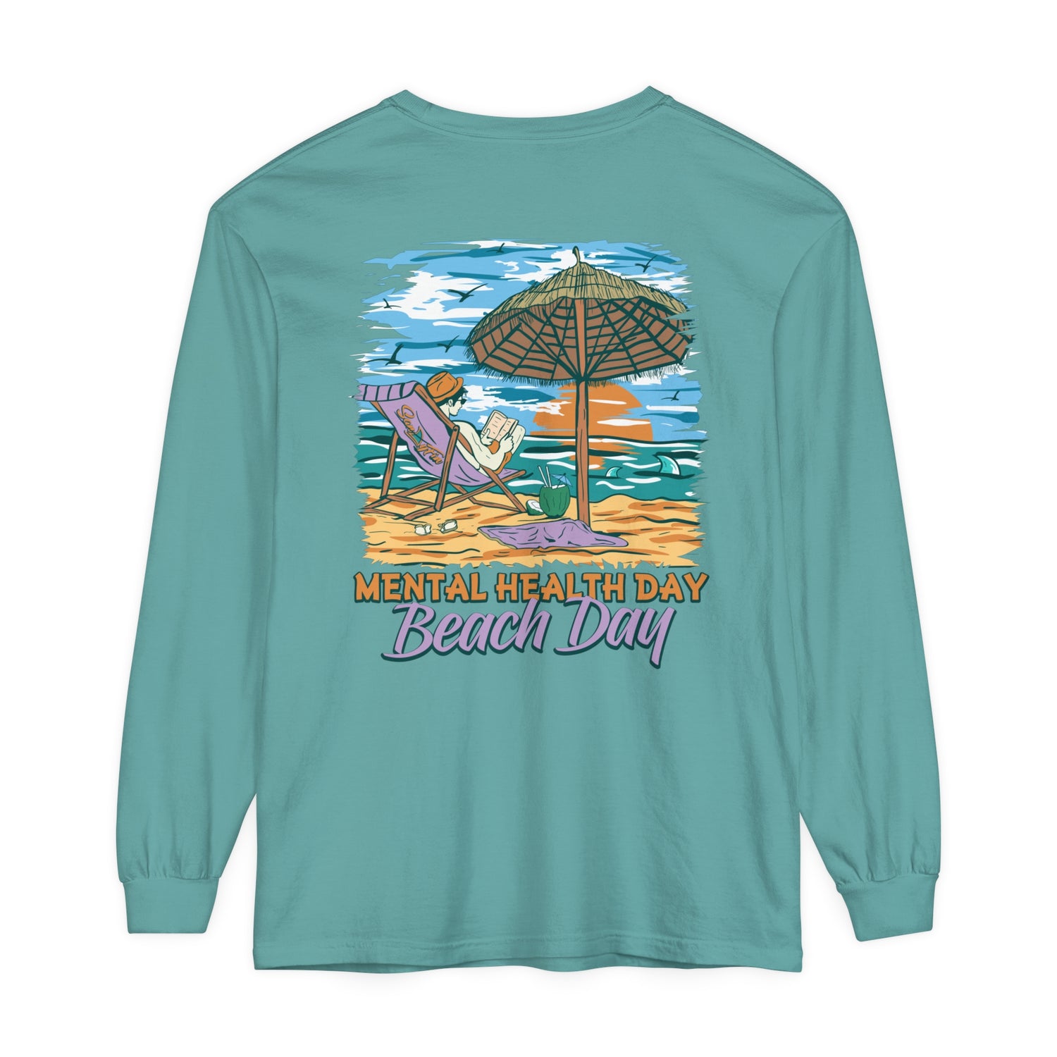 Mental Health Day Beach Day Unisex Long Sleeve Beach Tee