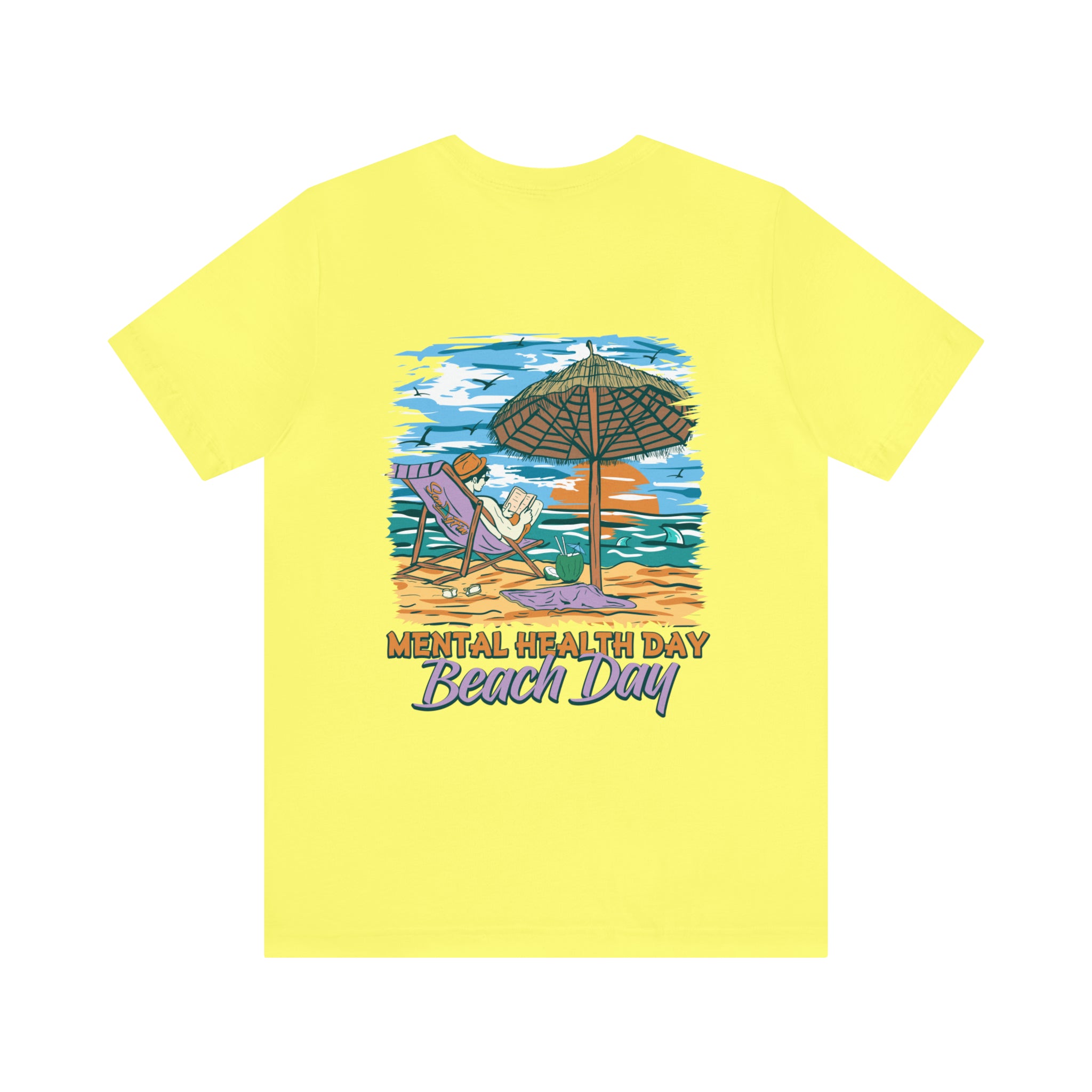 Mental Health Day Beach Day Unisex Short Sleeve Beach Tee