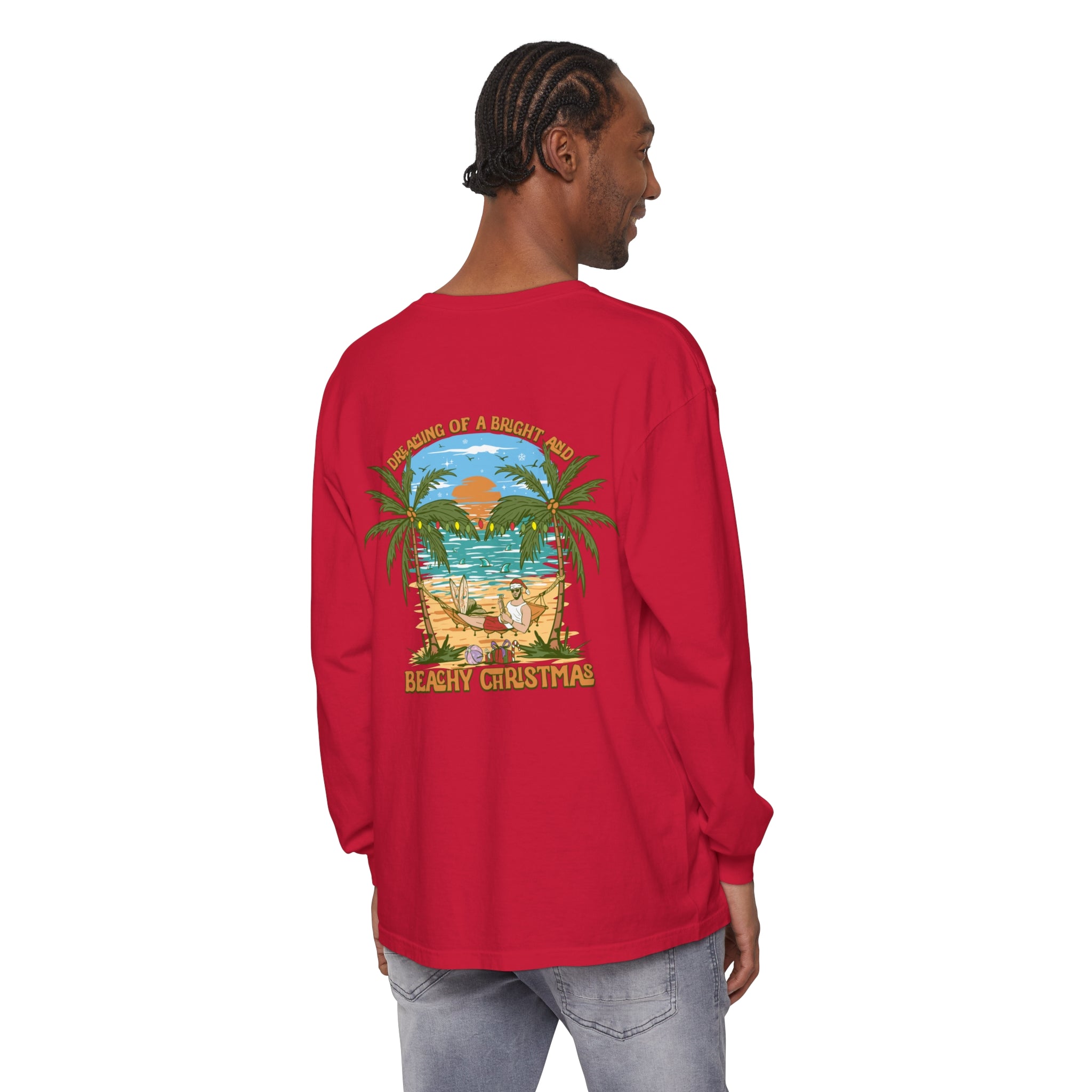 Dreaming of a Bright and Beachy Christmas Unisex Long Sleeve Beach Tee