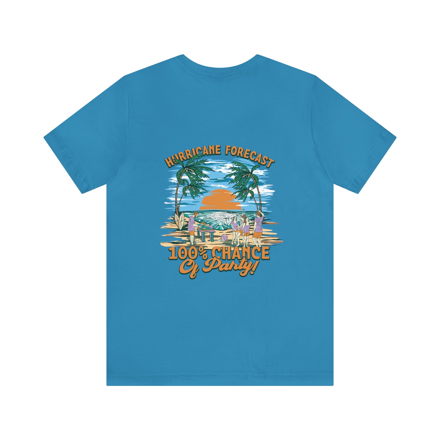 Hurricane Forecast 100% Chance of Party Unisex Beach Tee