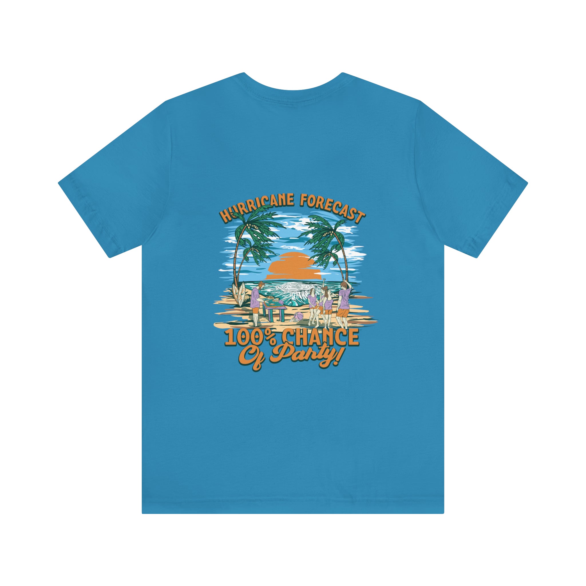 Hurricane Forecast 100% Chance of Party Unisex Beach Tee