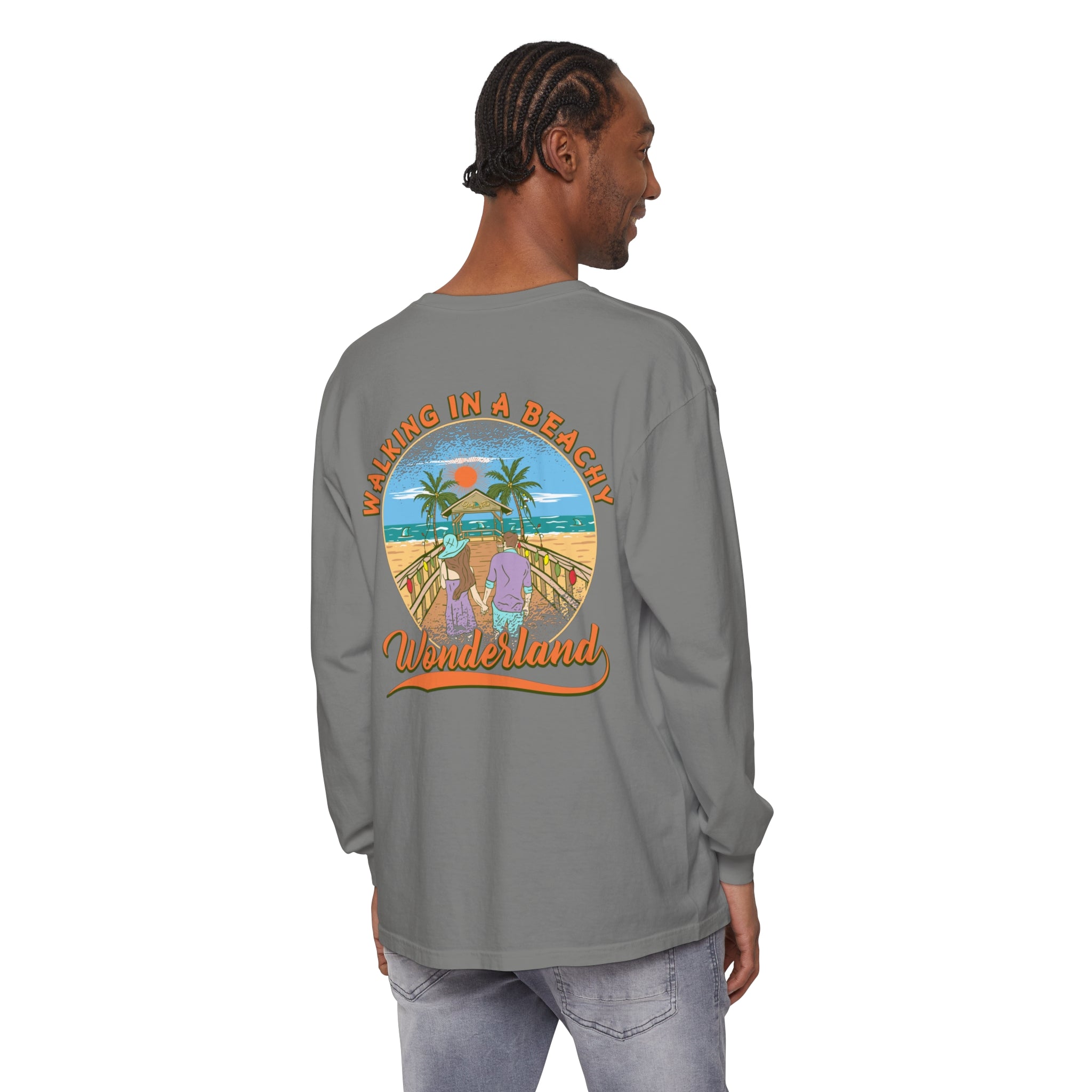 Walking in a Beachy Wonderland Unisex Long Sleeve Beach Tee