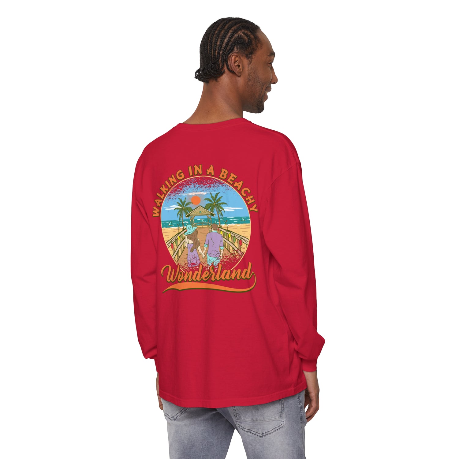 Walking in a Beachy Wonderland Unisex Long Sleeve Beach Tee