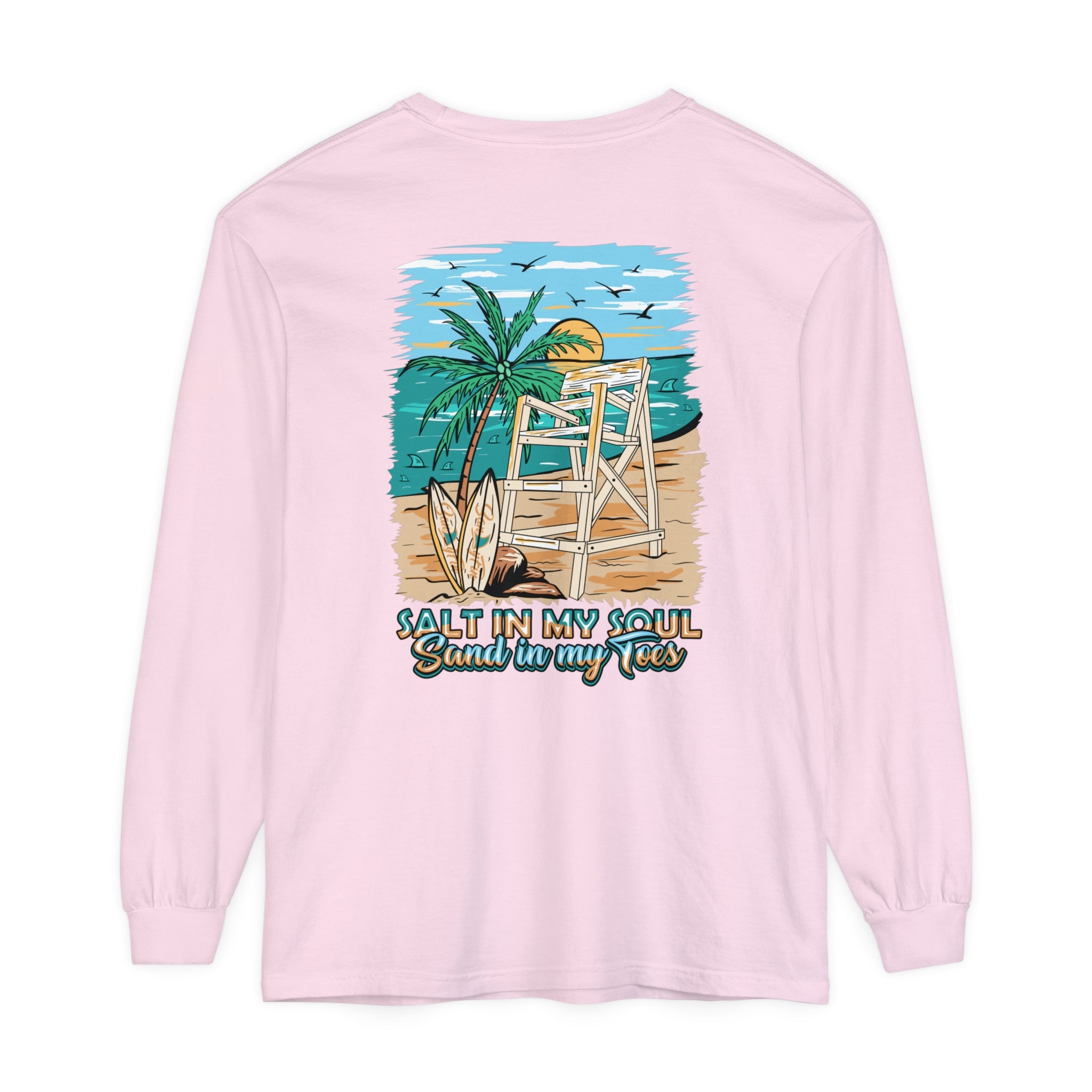 Salt In My Soul Sand In My Toes Unisex Long Sleeve Beach Tee