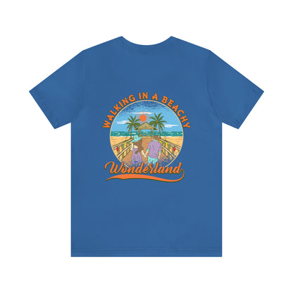 Walking In A Beachy Wonderland Unisex Short Sleeve Beach Tee