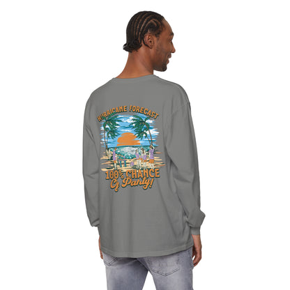 Hurricane Forecast 100% Chance of Party Unisex Long Sleeve Beach Tee