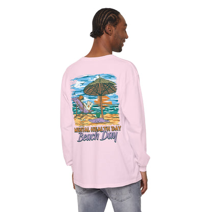 Mental Health Day Beach Day Unisex Long Sleeve Beach Tee