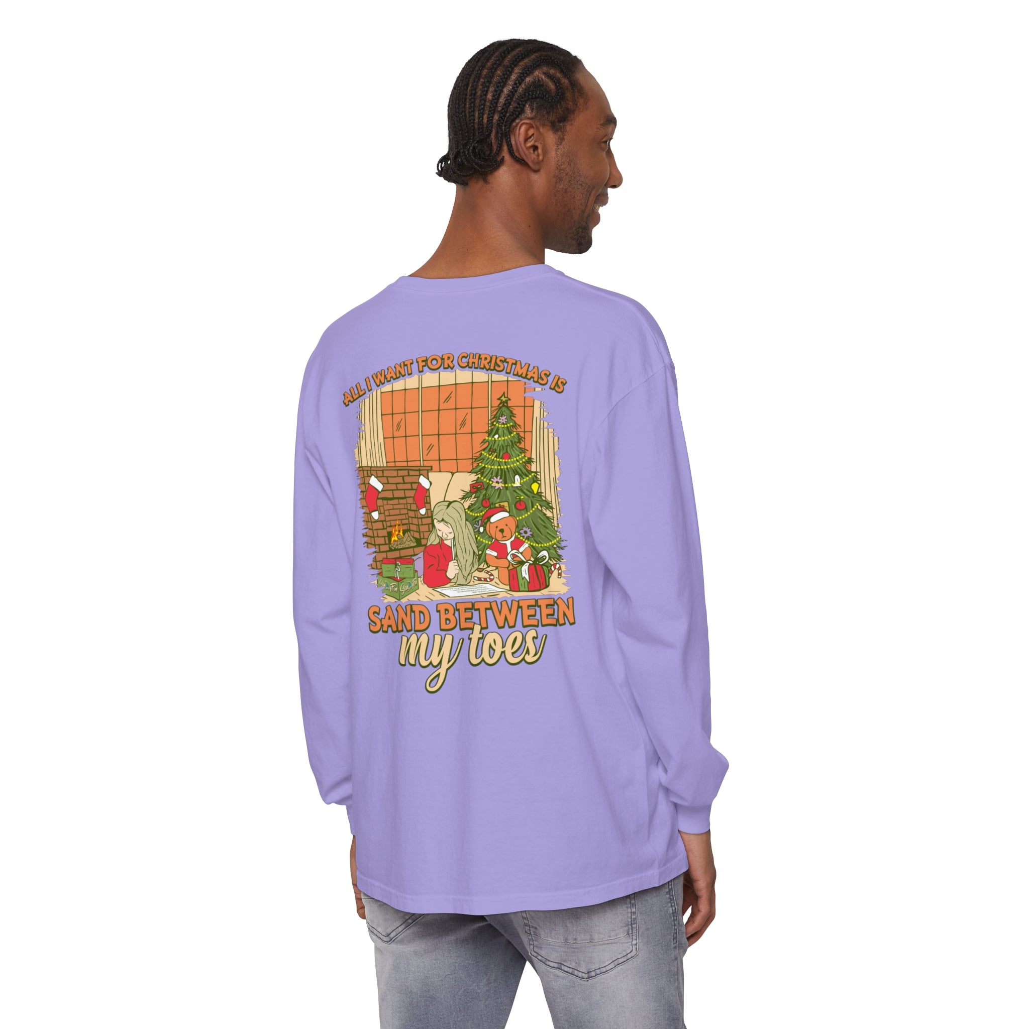 All I Want For Christmas Is Sand Between My Toes Unisex Long Sleeve Beach Tee