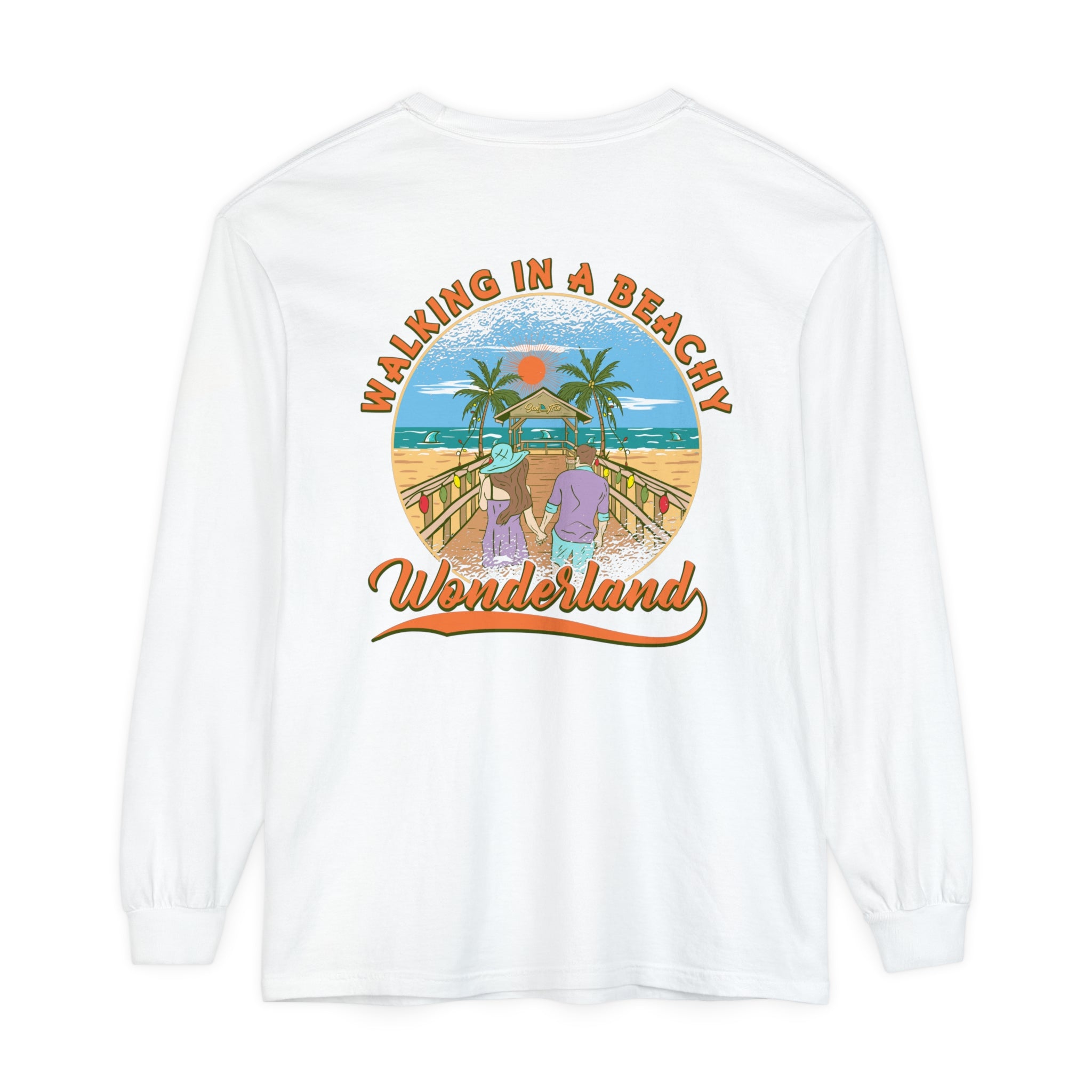 Walking in a Beachy Wonderland Unisex Long Sleeve Beach Tee