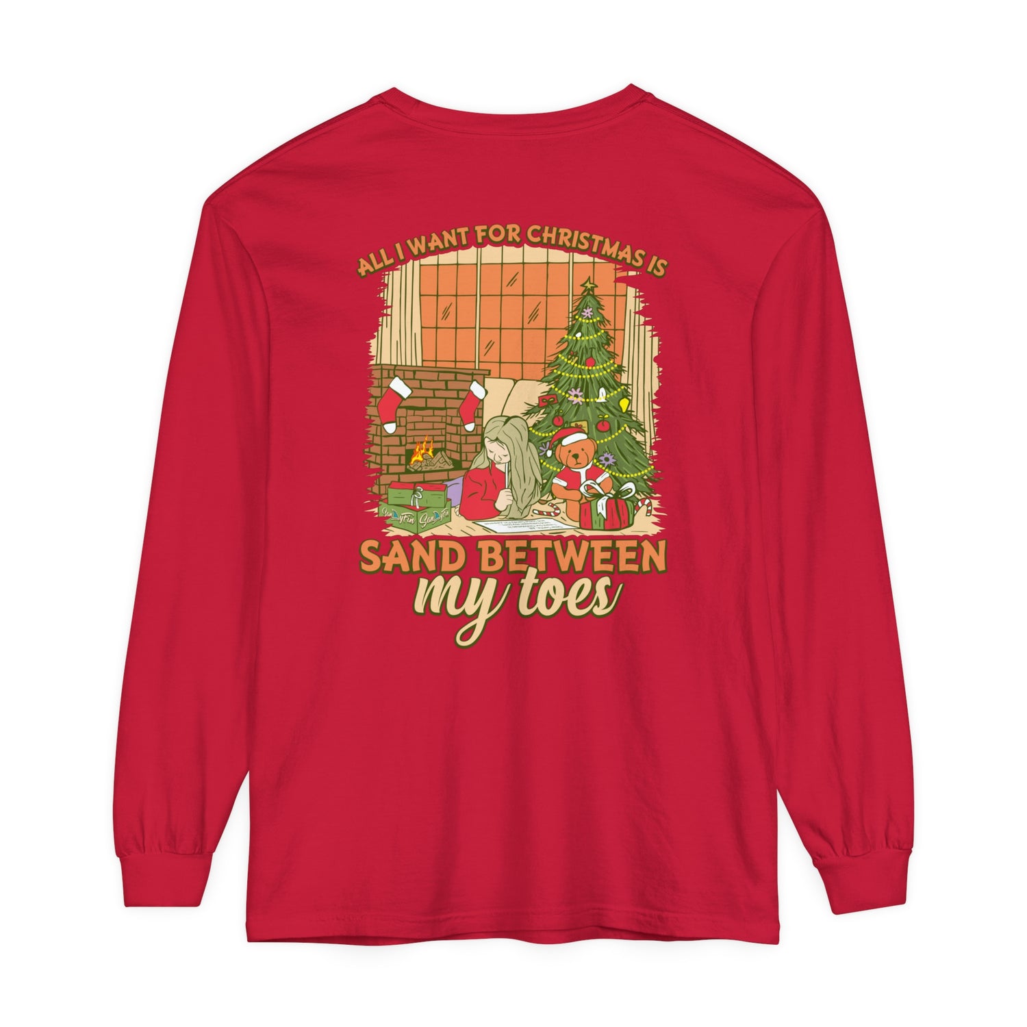 All I Want For Christmas Is Sand Between My Toes Unisex Long Sleeve Beach Tee