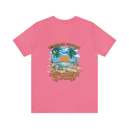 Hurricane Forecast 100% Chance of Party Unisex Beach Tee