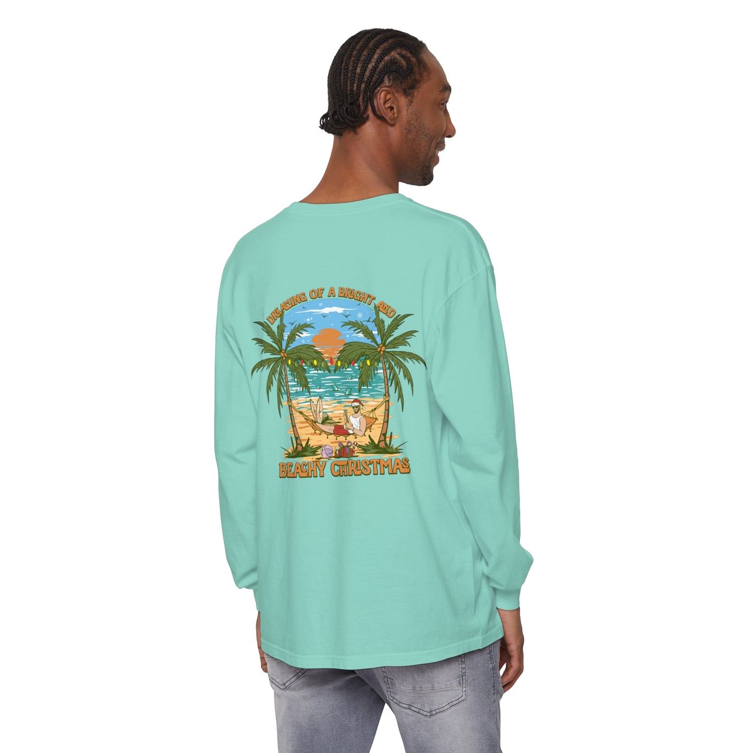 Dreaming of a Bright and Beachy Christmas Unisex Long Sleeve Beach Tee