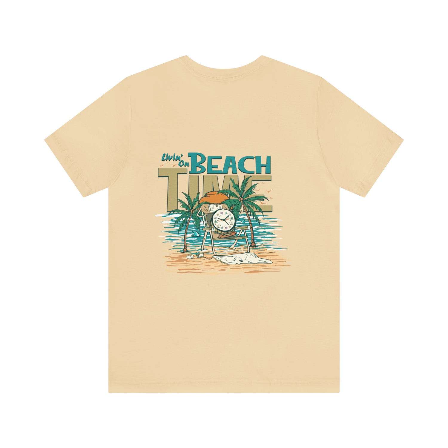 On Beach Beach Livin\' Time – Sandy Tee Apparel Unisex Fin Short Sleeve