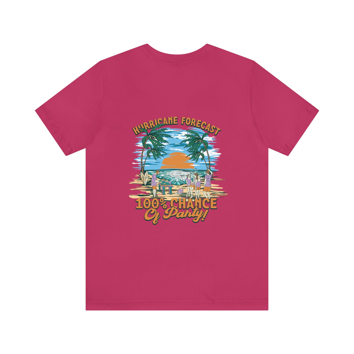 Hurricane Forecast 100% Chance of Party Unisex Beach Tee