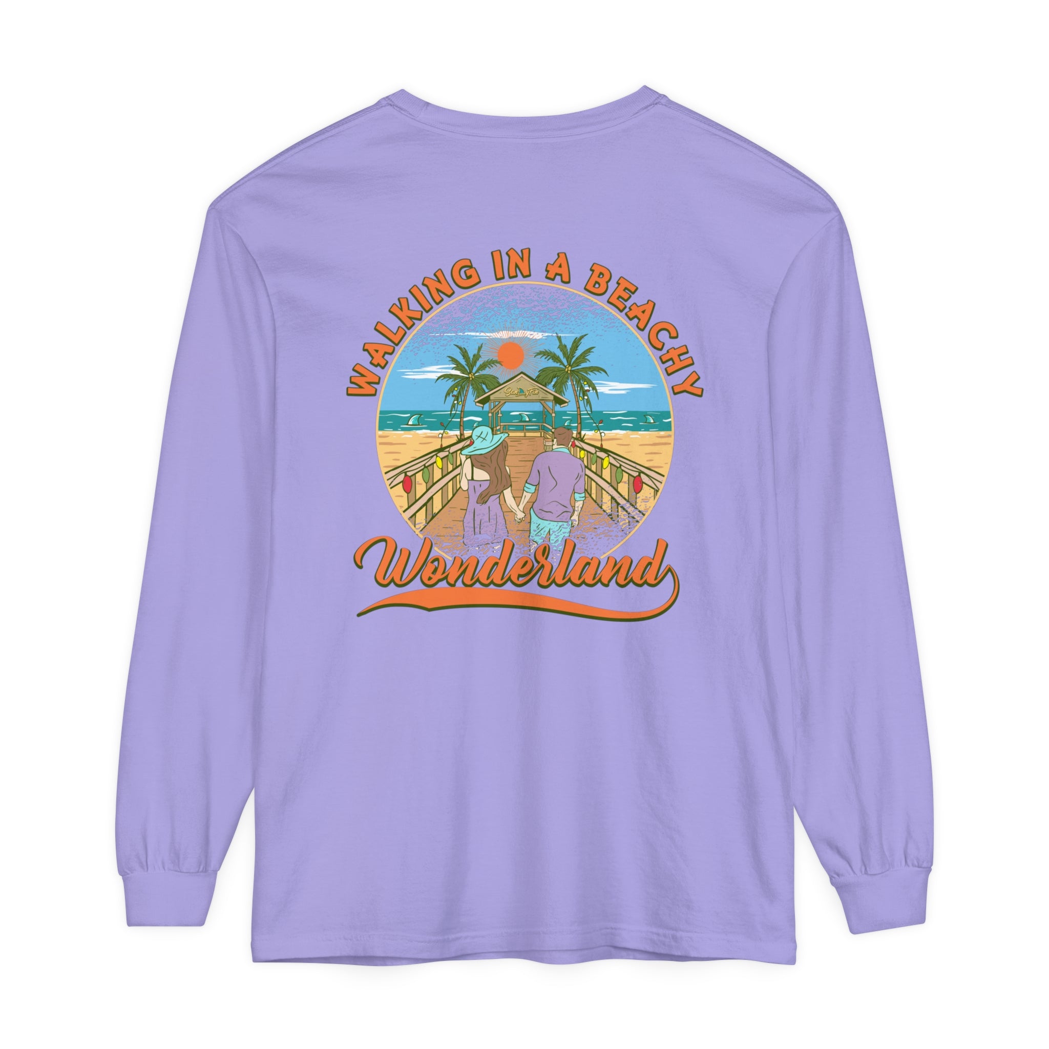 Walking in a Beachy Wonderland Unisex Long Sleeve Beach Tee