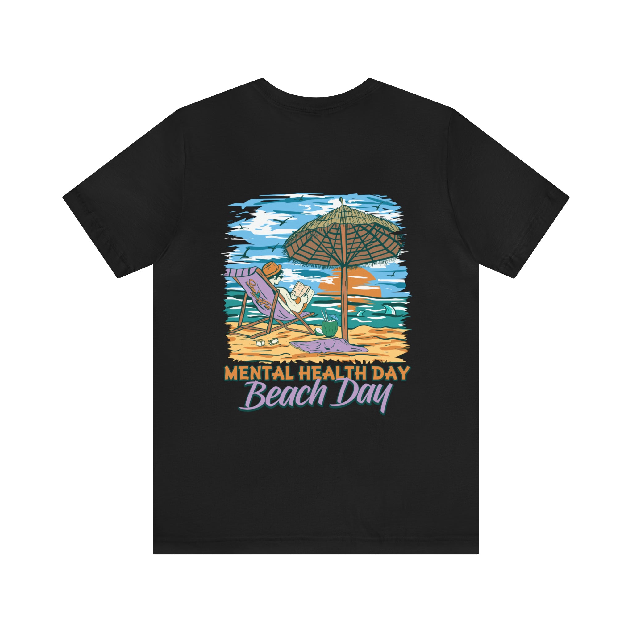 Mental Health Day Beach Day Unisex Short Sleeve Beach Tee