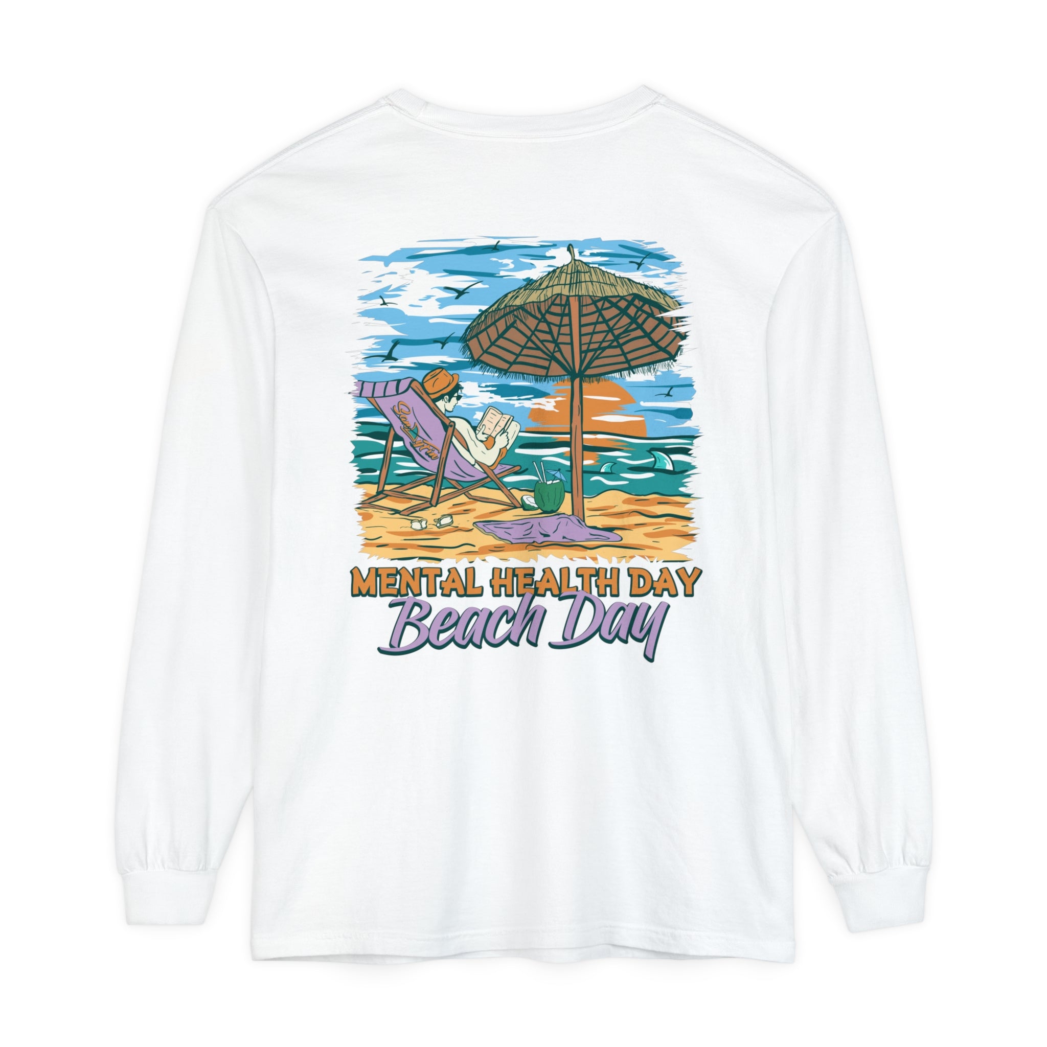 Mental Health Day Beach Day Unisex Long Sleeve Beach Tee