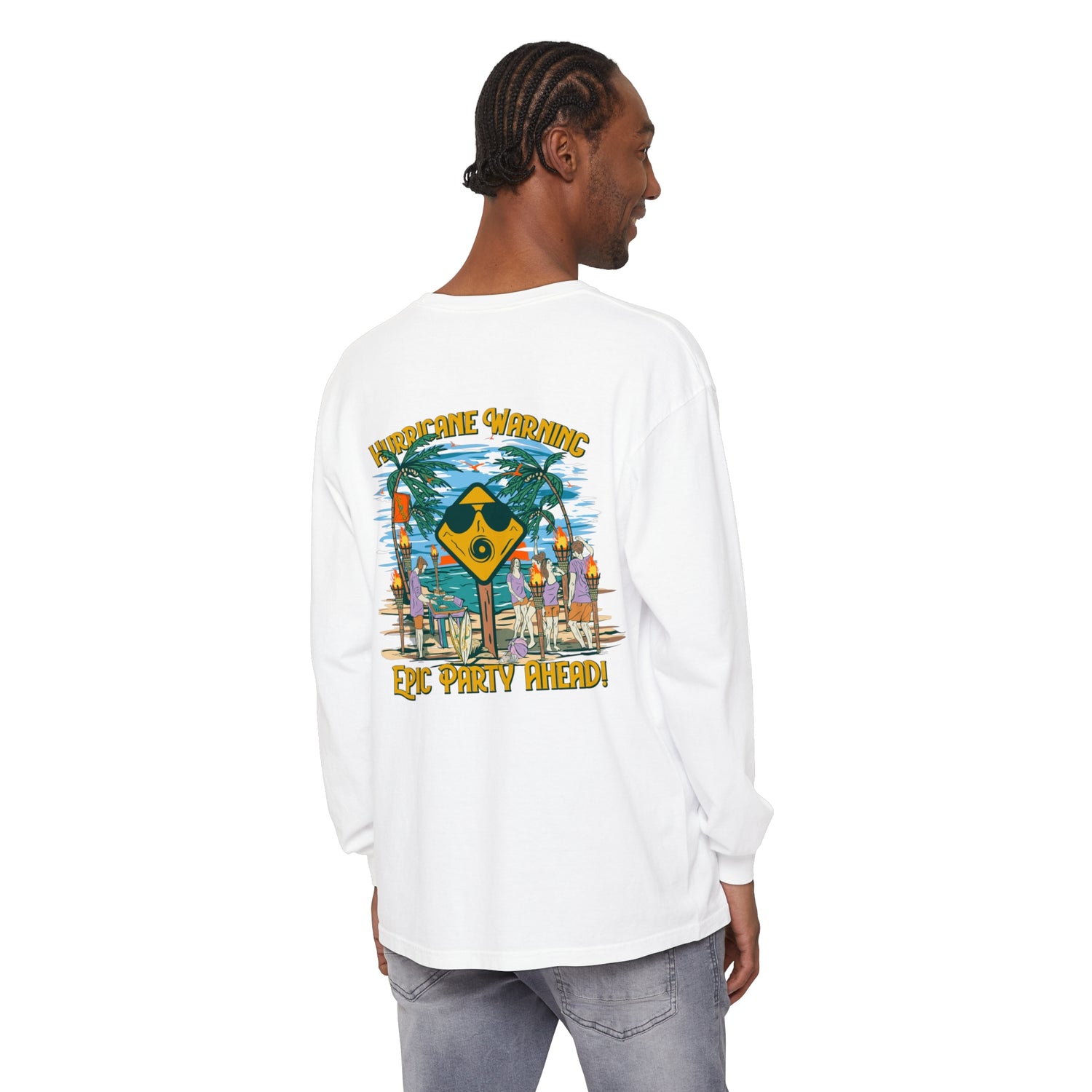 Hurricane Warning Epic Party Ahead Unisex Long Sleeve Beach Tee