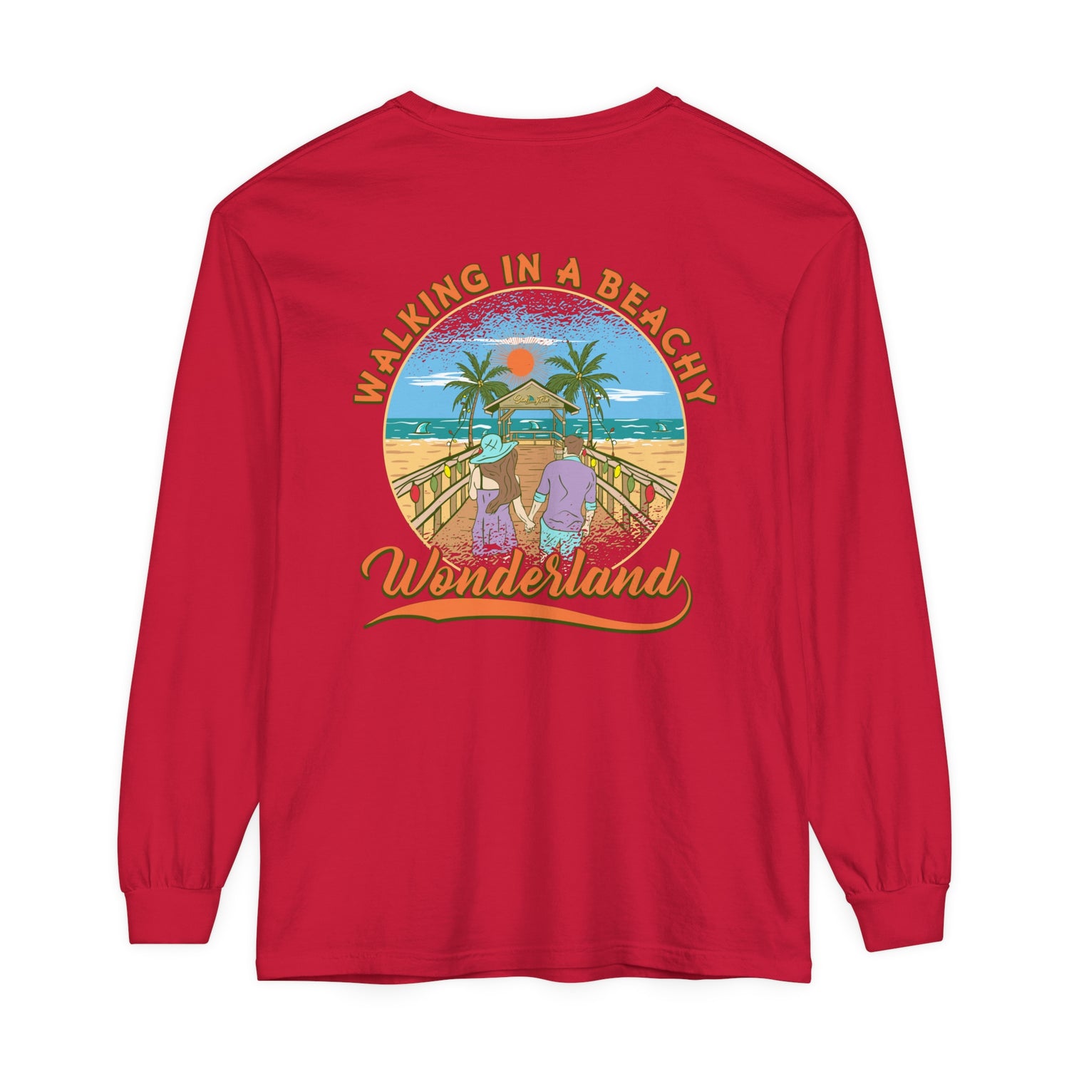 Walking in a Beachy Wonderland Unisex Long Sleeve Beach Tee